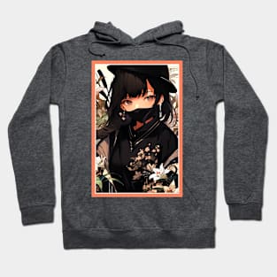 Aesthetic Anime Girl Pink Rosa Black | Quality Anime Design | Aesthetic Chibi Manga Anime Art Hoodie